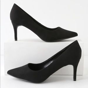 Lulus Cassidy black suede heels